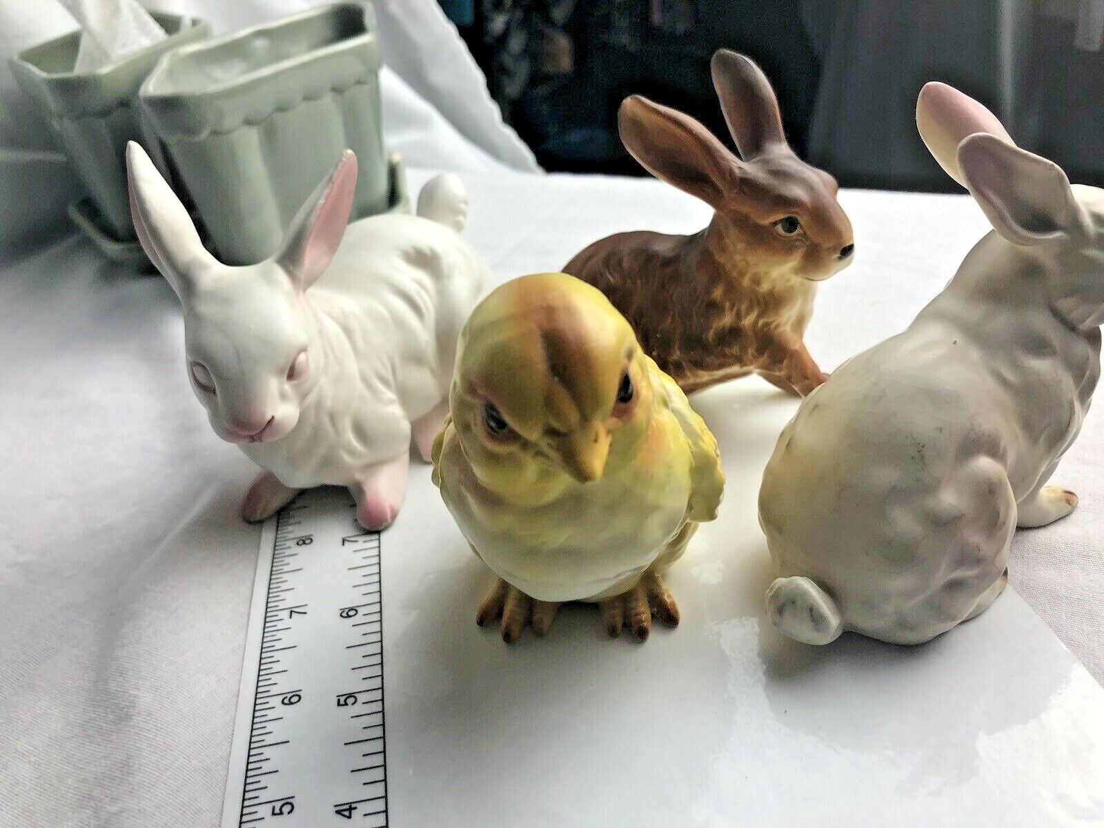 LOT (6) LEFTON vintage PORCELAIN RABBITS Easter Bunnies Chicks