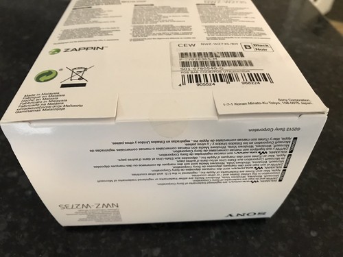 Sony Walkman NWZ-W273S Black ( 4GB ) MP3 Player Swimming Earbuds NEW