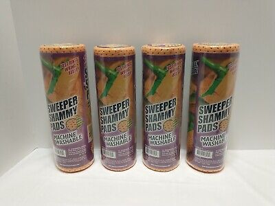 NEW 4 Rolls Of Sweeper Shammy Pads Reusable 15 Sheets Scrubbing Dots Washable