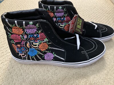 Vans sz 13 Sk8-Hi Dia De Los Muertos Day of the Dead Glow in the Dark Shoes NWOB