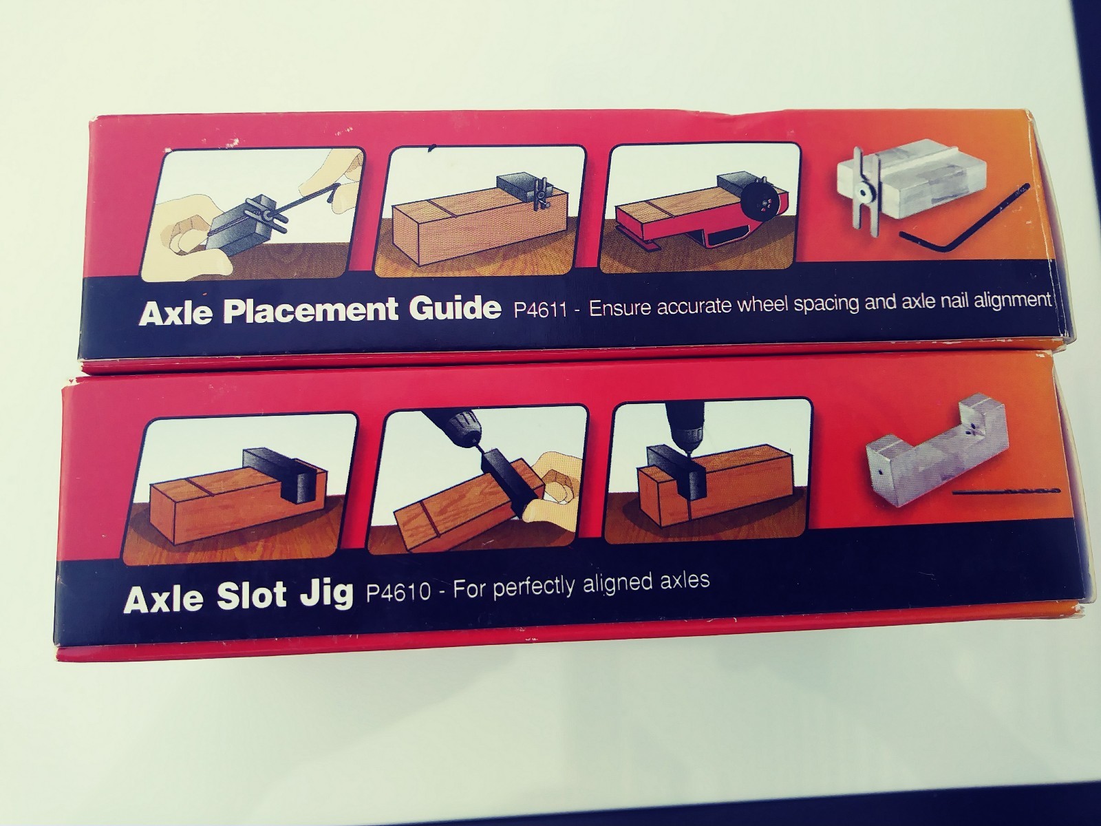 LOT of 2 = 1 Axle Placement Guide P4611 and 1 Axle Slot Jig P4610 PineCar New