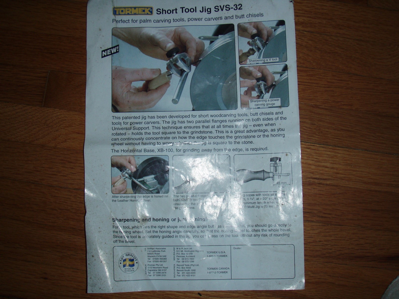 Tormek SVS-32 Short Tool Jig free shipping