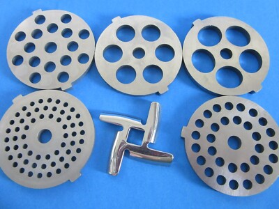 Complete 6 pc. SET Meat Grinder plate disc knife for Waring Pro MG100 MG105 etc