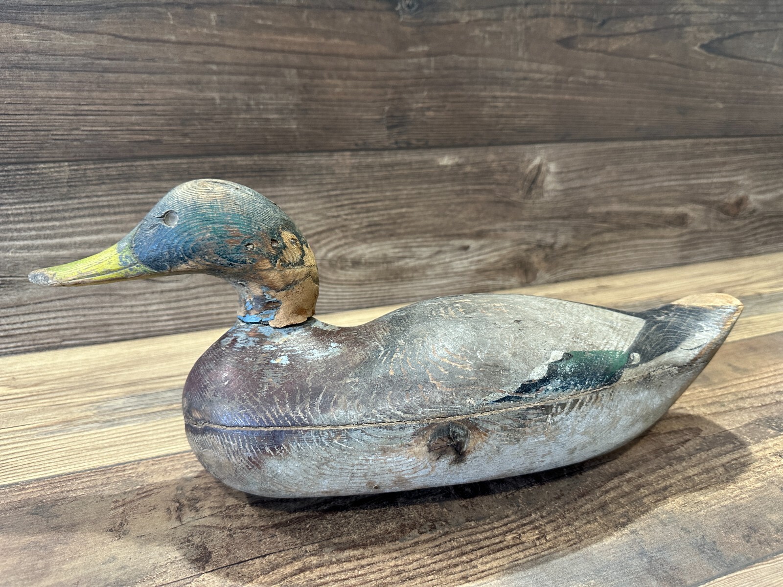 Antique Vintage Wood Duck Decoy **MASON** Mallard Drake --- Challenge