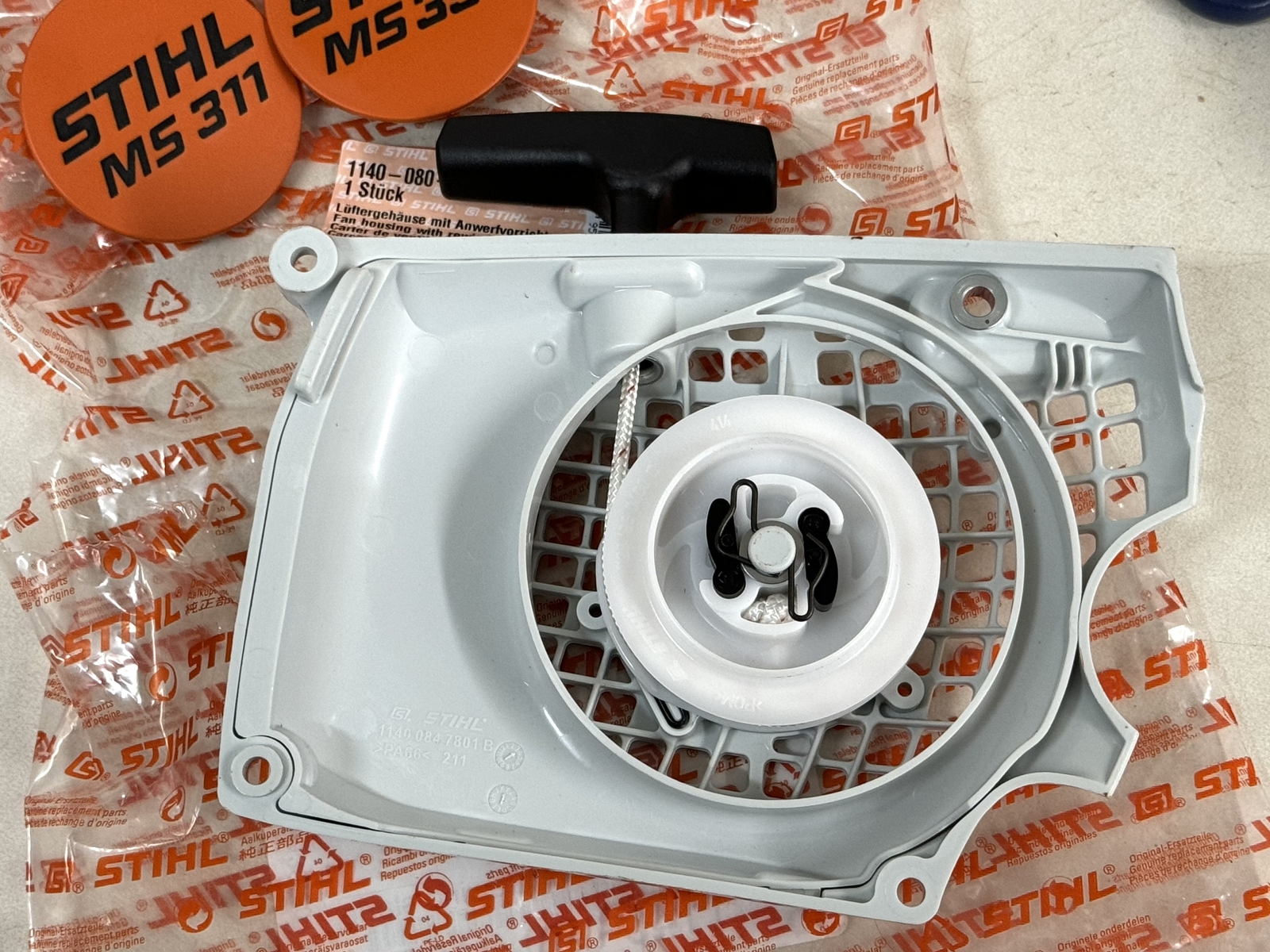 STIHL OEM REWIND STARTER FAN HOUSING 1140 080 2105 MS311 MS391 GENUINE - Picture 2 of 3