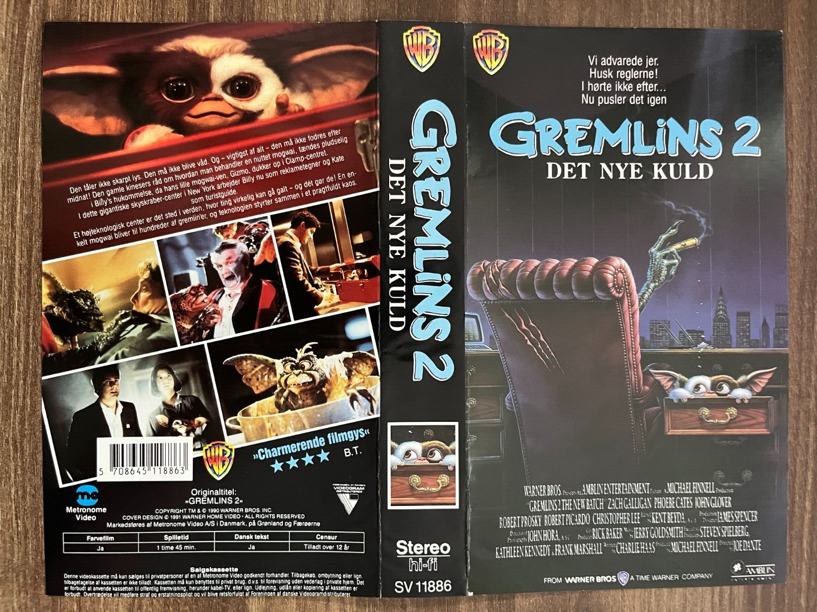 Vintage Gremlins 2 The New Batch VHS Cover Only - Danish