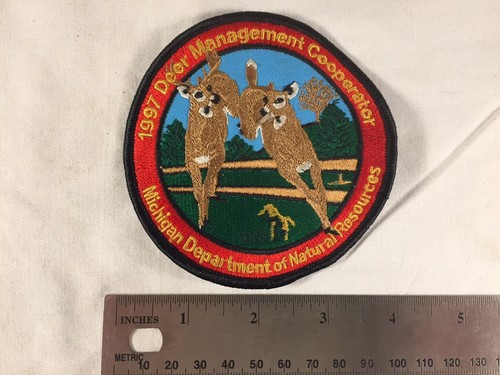 Vintage 1997 Michigan DNR Successful Deer Hunter Patch Management Cooperator