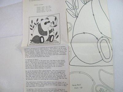 Panda applique pattern Yours Truly quilt block bear nursery baby reuseable