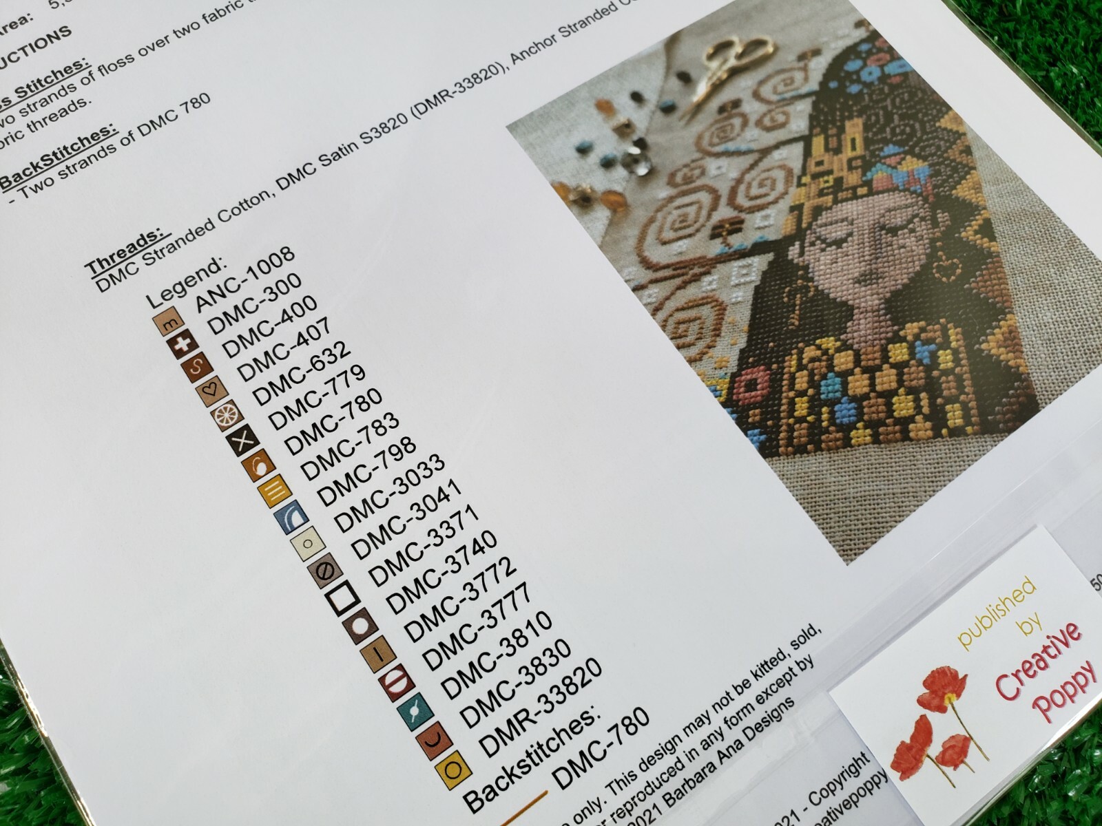 Dreaming of Klimt - Cross Stitch Pattern by Barbara Ana Designs - Creative Poppy
