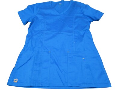 NWOT Maevn Womens Blue Uniform Scrub Top Medical Nurse Work Wear XS