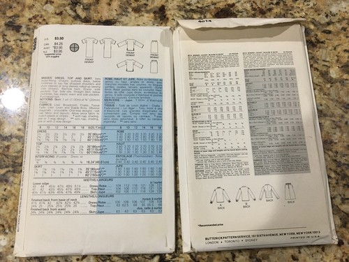 Vintage Dress, Jacket, Skirt Patterns Lot Of 2 Butterick Sewing Patterns Sz 10