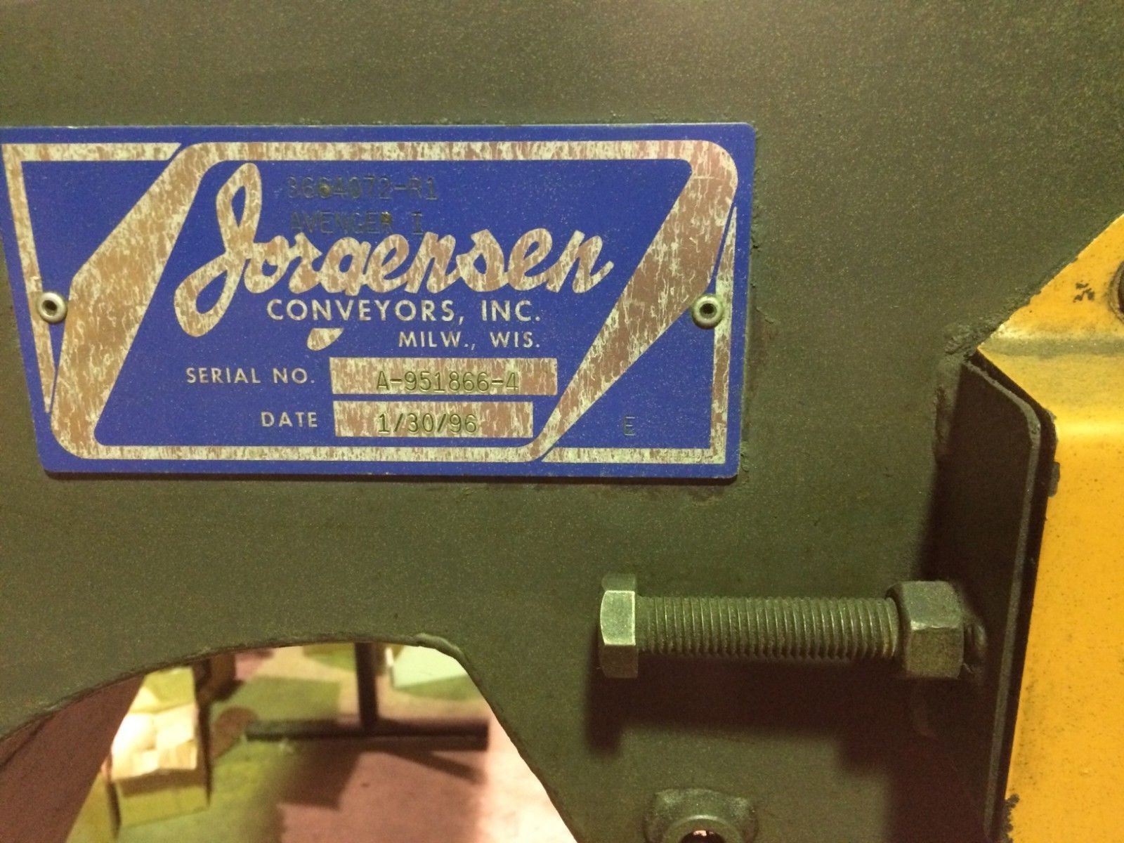 Jorgensen Chip conveyor  Cincinnati  Avenger 250 CM Part # 3664072-R1