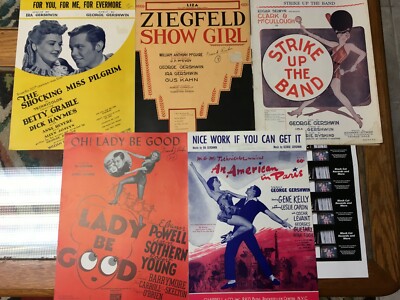 Sheet Music x 5 George & Ira Gershwin Liza For You Strike Up The Band Nice Work
