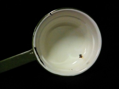 Antique Vintage Primitive Kitchen Porcelain Enamel Pot Pan