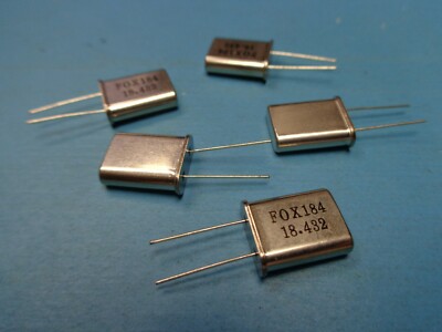 (5) FOX184 FOX 184 HC49U 18.432 MHz 2 PIN RADIAL THRU-HOLE CRYSTAL HC-49/U NOS