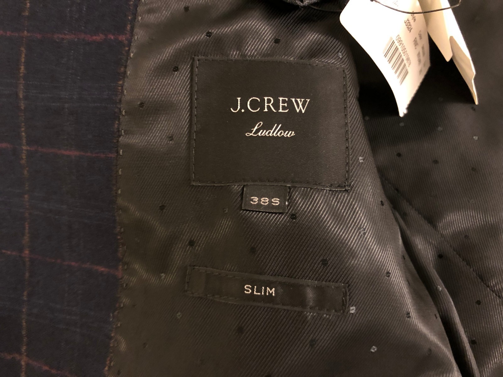 Pre-owned Jcrew J.crew Ludlow Jacket In Italian Stretch Windowpane Wool, Roger Navy Check, 38s In Multicolor