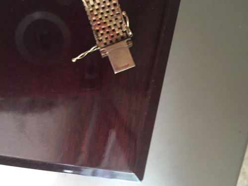 Lady's Tri-Gold woven wide designer bracelet, 8