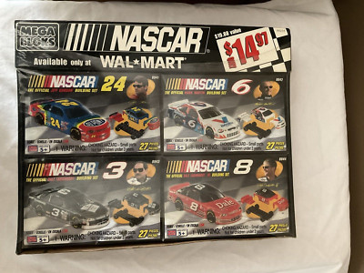 VINTAGE MEGA BLOKS NASCAR WAL-MART 4 Pack- Earnhardt-Dale Jr-Gordon-Burton NEW