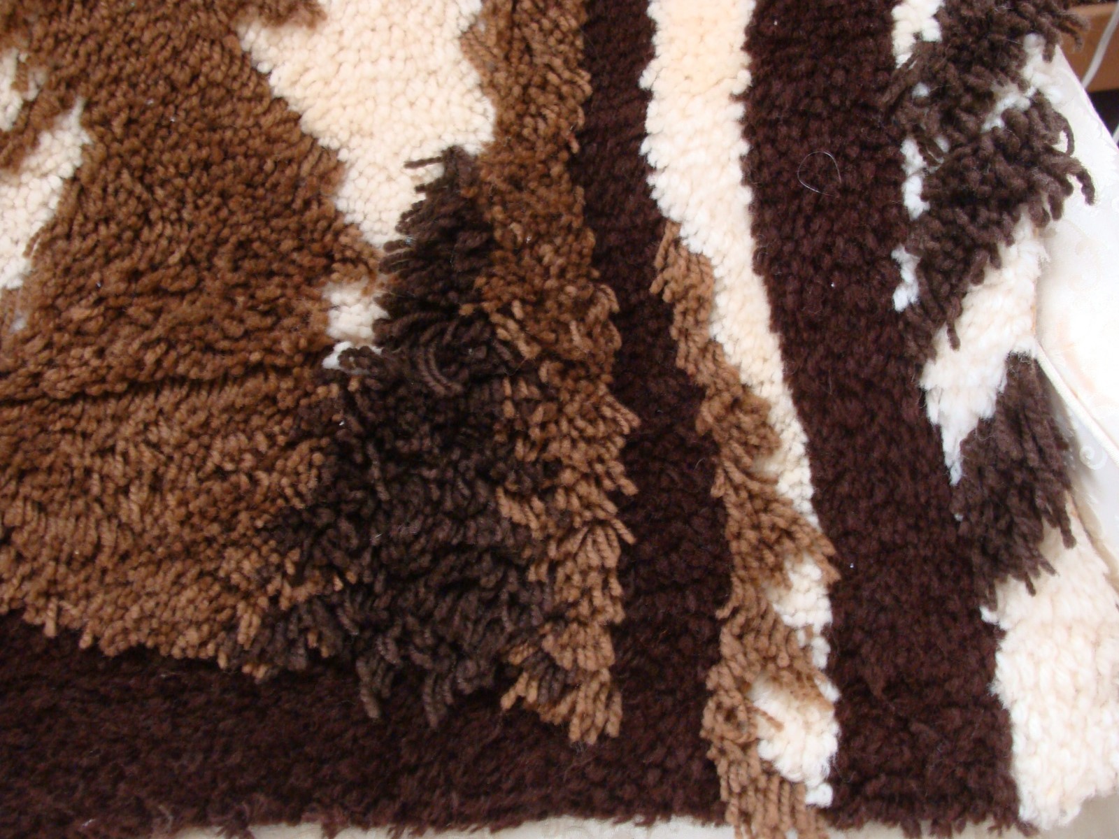 Vintage 1970s MCM RUG Trees Wall Hanging CABIN RETRO 24x35