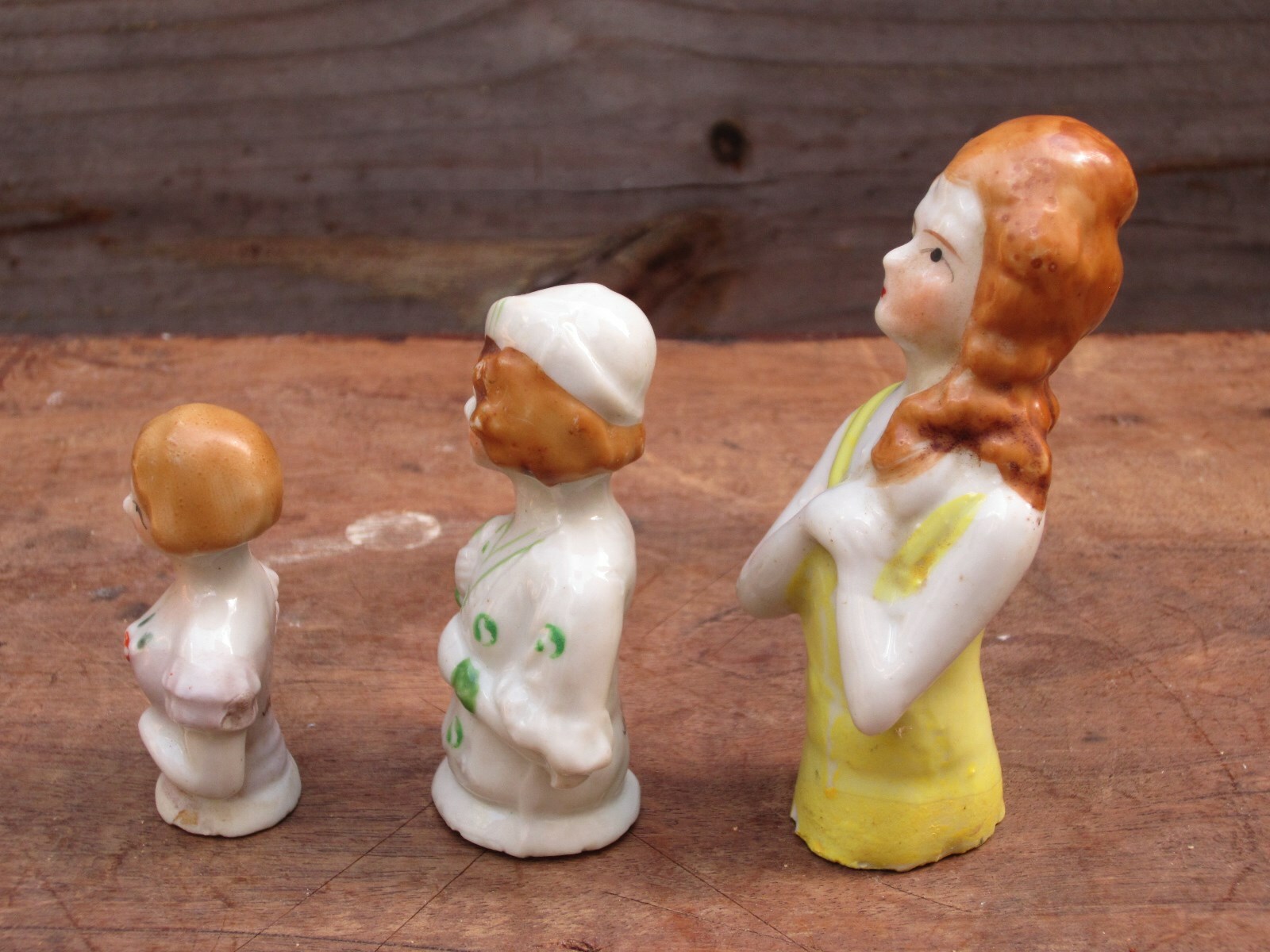 SET OF 3 Made in JAPAN PIN CUSHION HALF DOLLS .. CUTE !