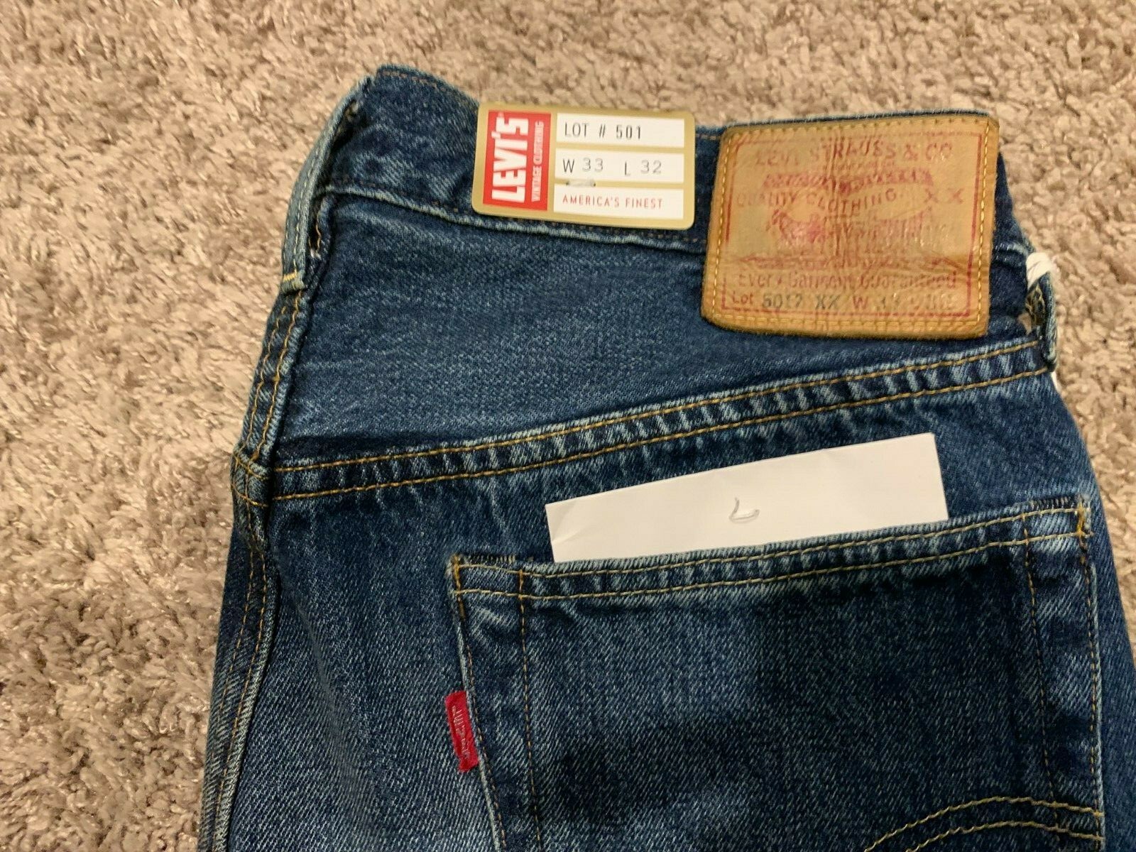 Pre-owned Levi's Lvc 1954 501z Xx Selvedge Jeans 33x32 Rt$278 0093 U44 In Blue
