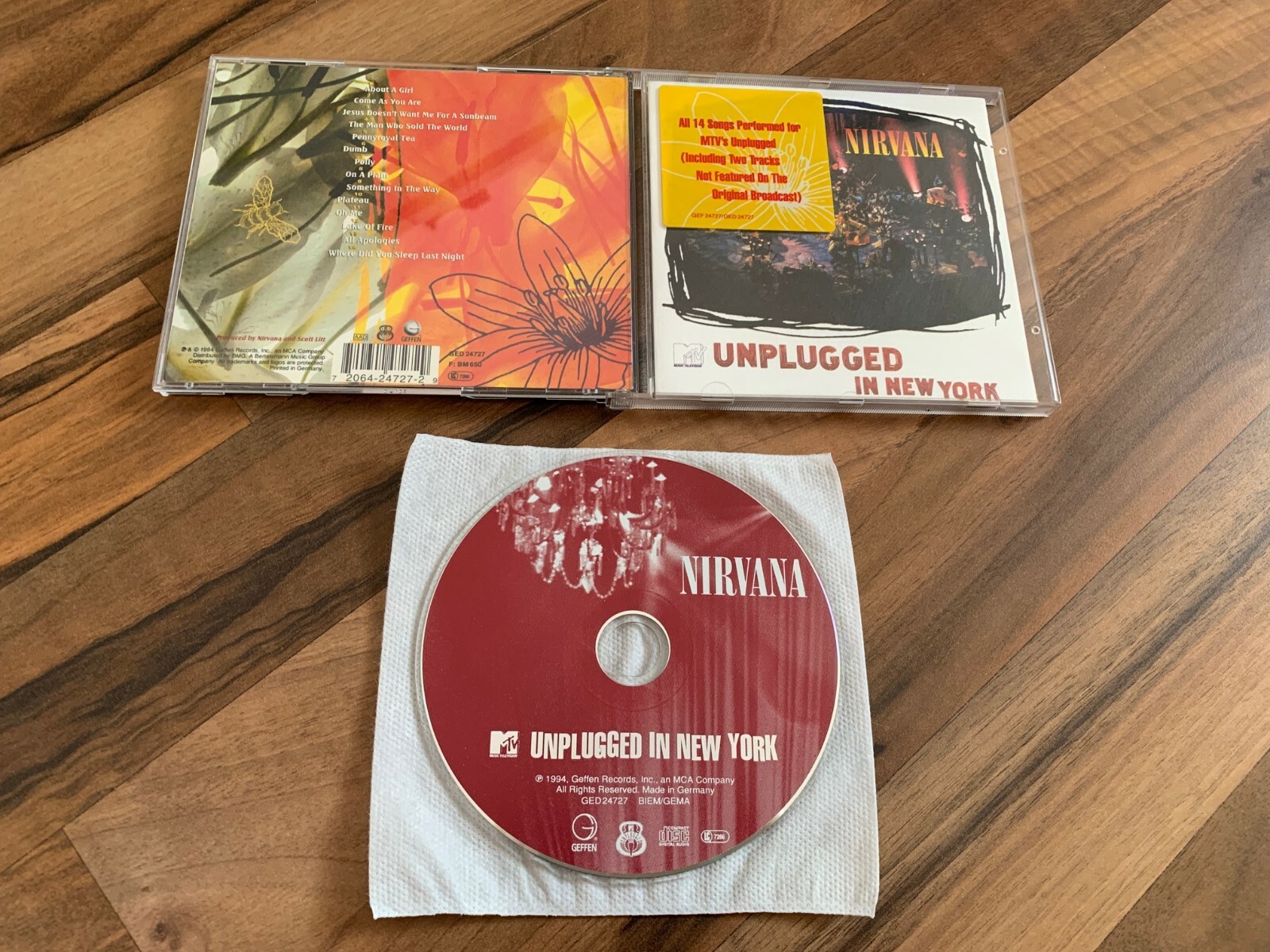 NIRVANA MTV Unplugged 1994 GERMANY CD album Sonopress A hype