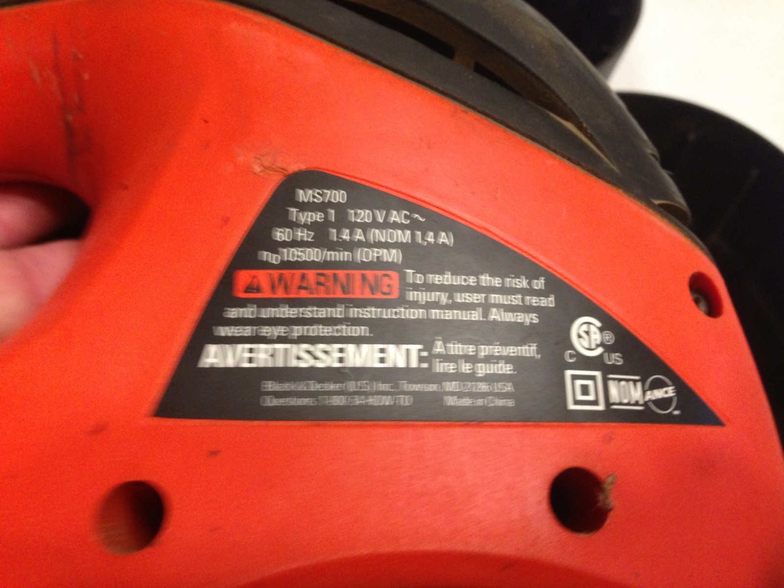 Black and Decker MS700 Mega Mouse Sander