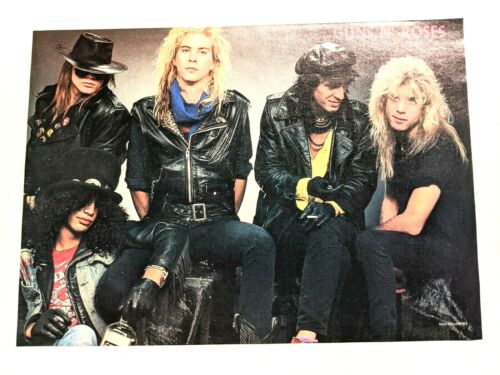 GUNS N ROSES / ENTIRE BAND MAGAZINE FULL PAGE PINUP POSTER CLIPPING (2)