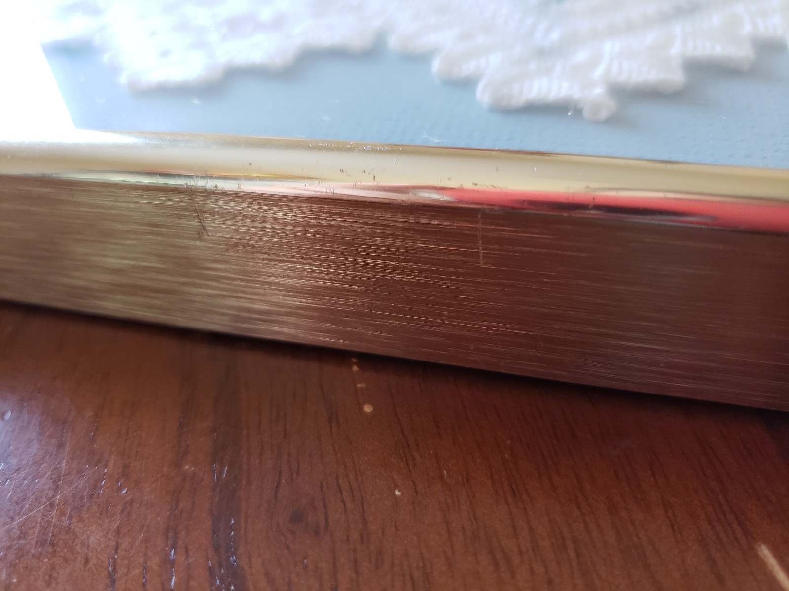 Hardanger Embroidery Runner with metallic thread FRAMED COMPLETED 16x12