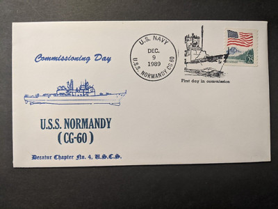 USS NORMANDY CG-60 Naval Cover 1989 COMMISSIONED Cachet