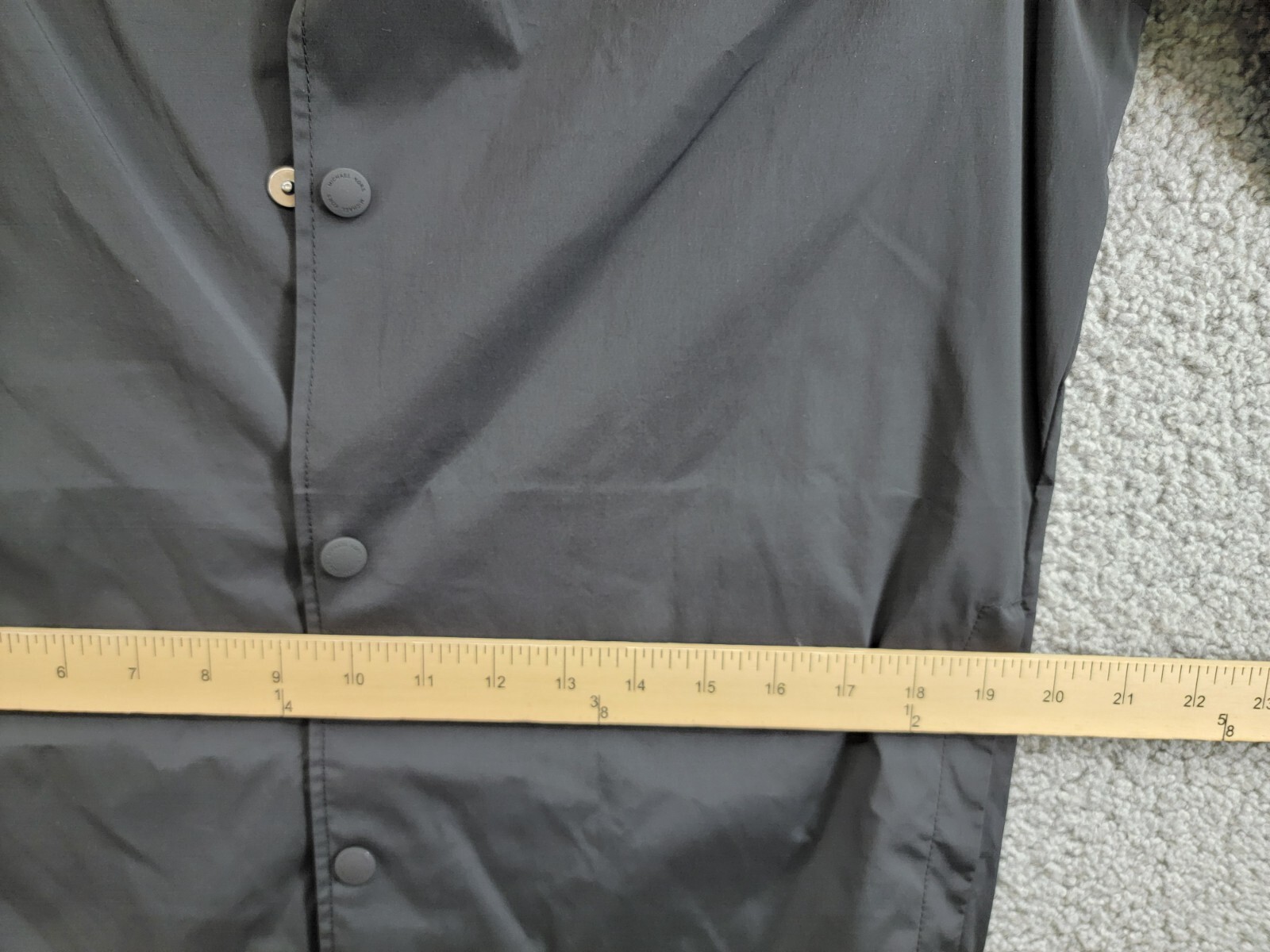 Michael Kors Snap-Front Nylon Shirt Jacket Men's XS Black Pockets Long Sleeve - Picture 7 of 17