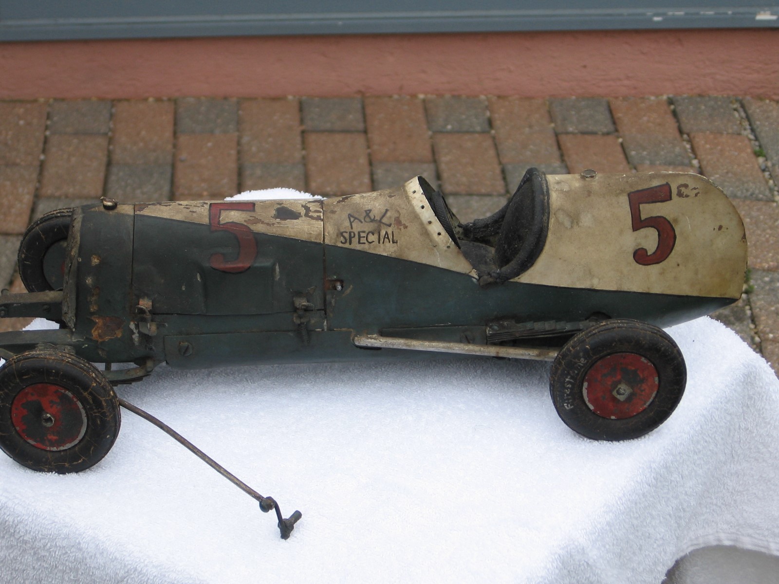 Folk Art Tether / Push  Car