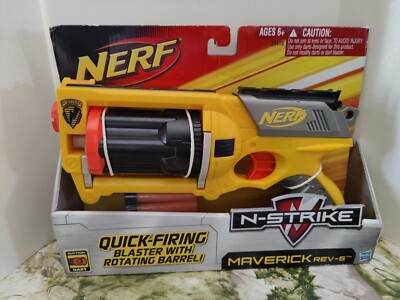 NEW! Nerf N-Strike Maverick Rev-6 Quick-Firing Blaster Dart Gun 