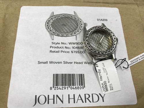 Pre-owned John Hardy Small Woven Silver Head Watch Size 1 1/4"