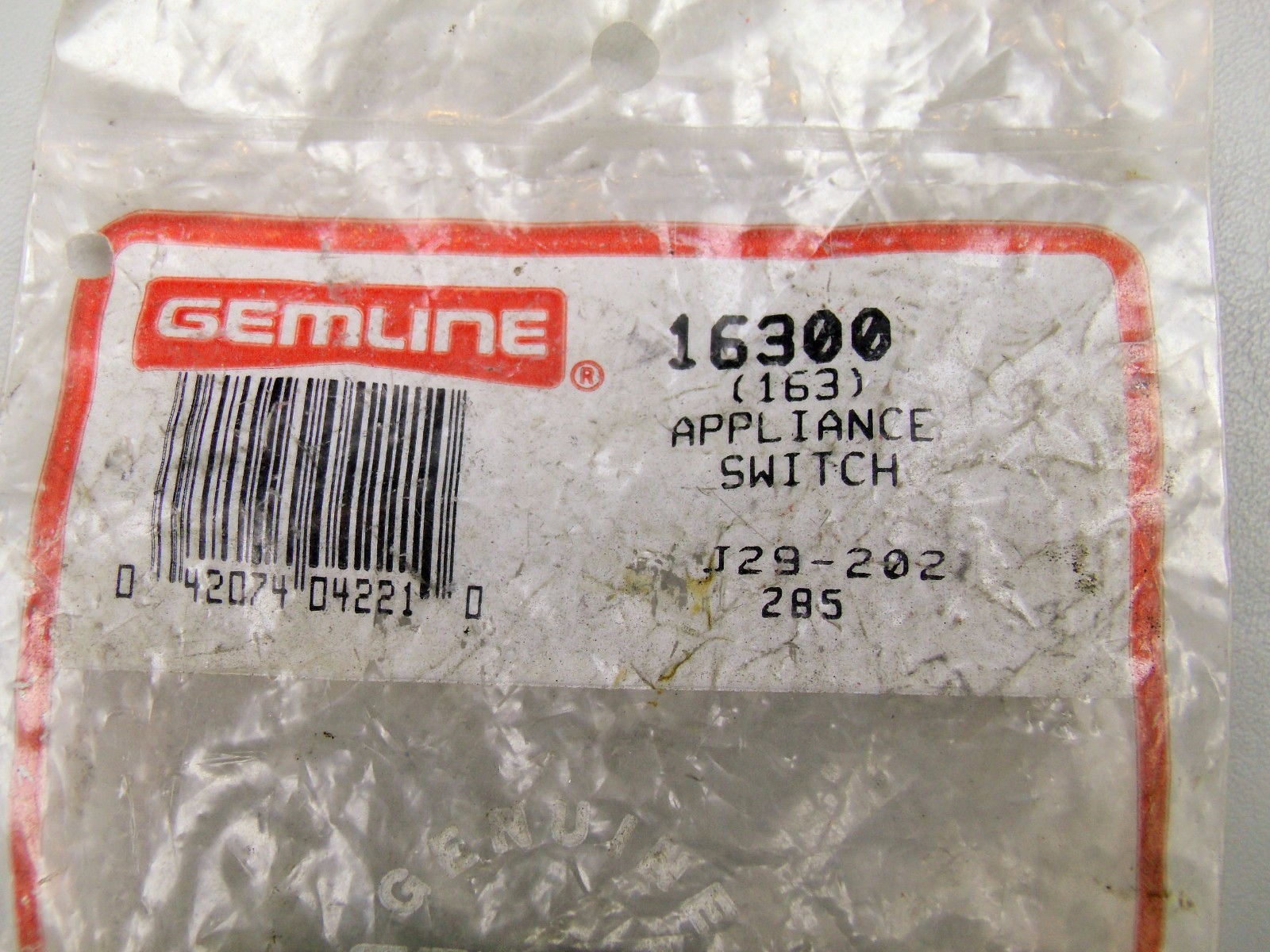 Appliance Switch New TJ90ES16300, 163, 16300, 80-408, A825, ES16300