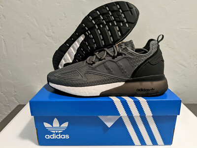 adidas ZX 2K Boost 2.0 Dark Grey Black White GY5807 Men's Running Shoe Size 10.5