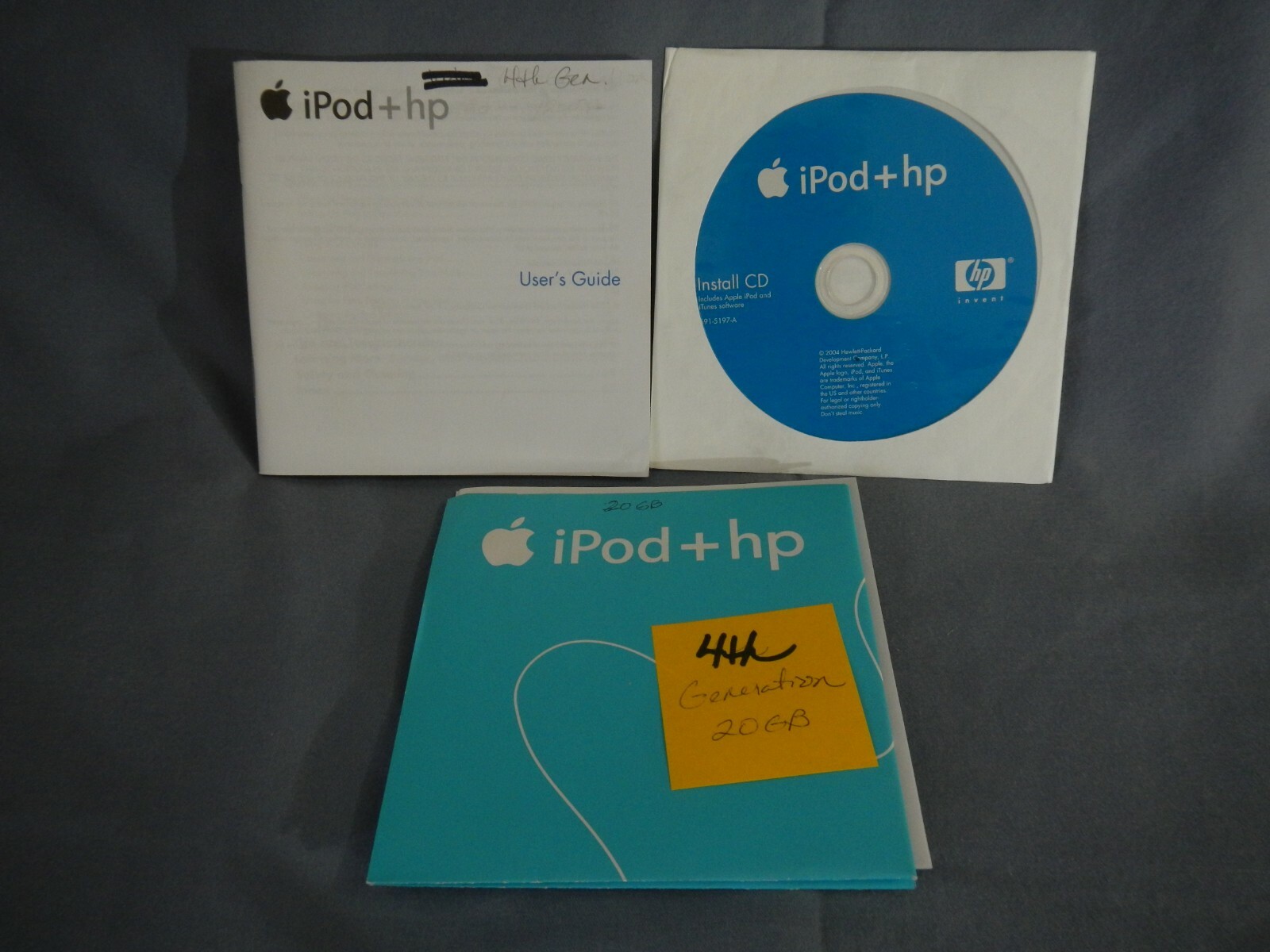 Apple iPod + HP OEM Software & Manuals 4th 6th Generation Lot of 3 CDs, Stickers