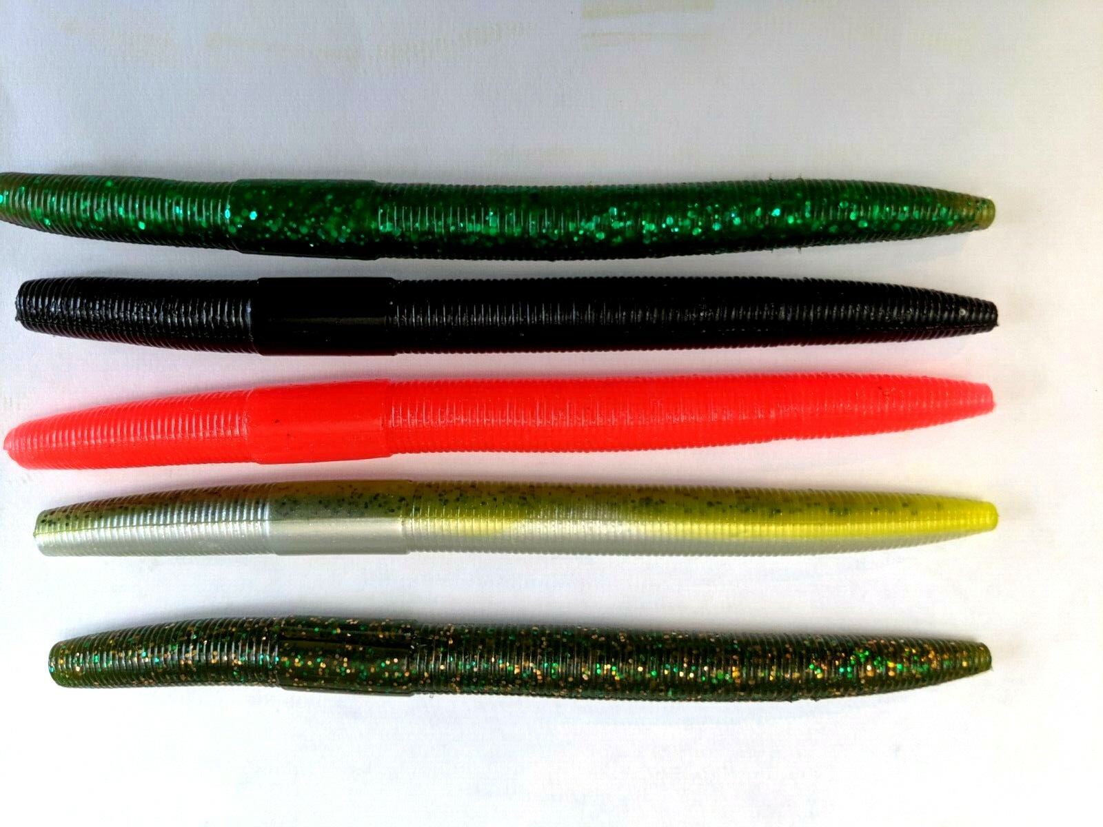 100PK 5"SENKO SOFT PLASTIC BASS WORMS5COLORS/20 EACHCONTRAST SHADES