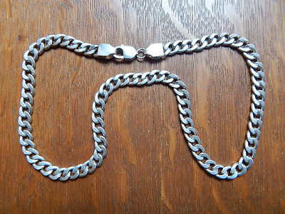 Vintage India Sterling Silver 20 Inch 8 mm Curb Chain