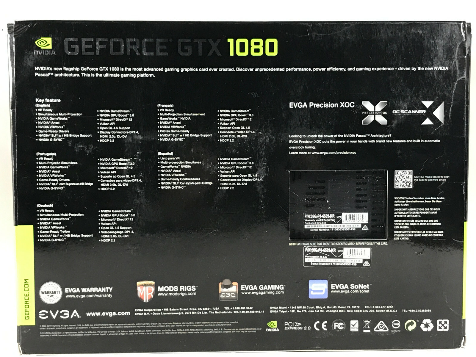 EVGA GeForce GTX 1080 SC2 Gaming 8GB GDDR5X iCX Graphics Card (08G-P4-6583-KR)