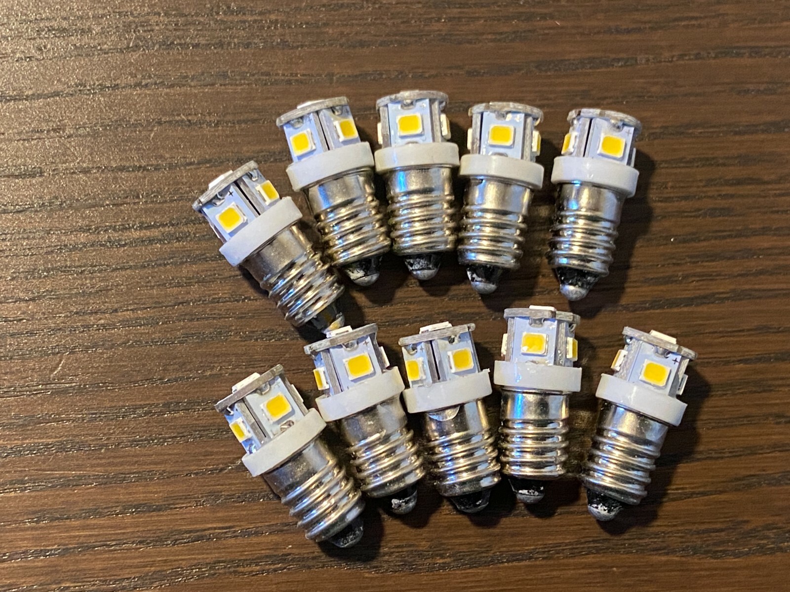 10 New Warm White Screw Base LED Lamp Light Bulbs 6v 6.3v 8v replace #40 #46 E10