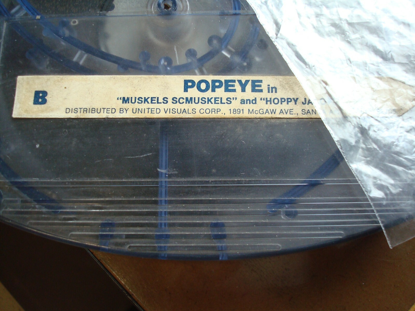 Popeye Sailor Man Cartoon Muskels Scmuskels and Hoppy Jalopy 8mm Film Cartridge