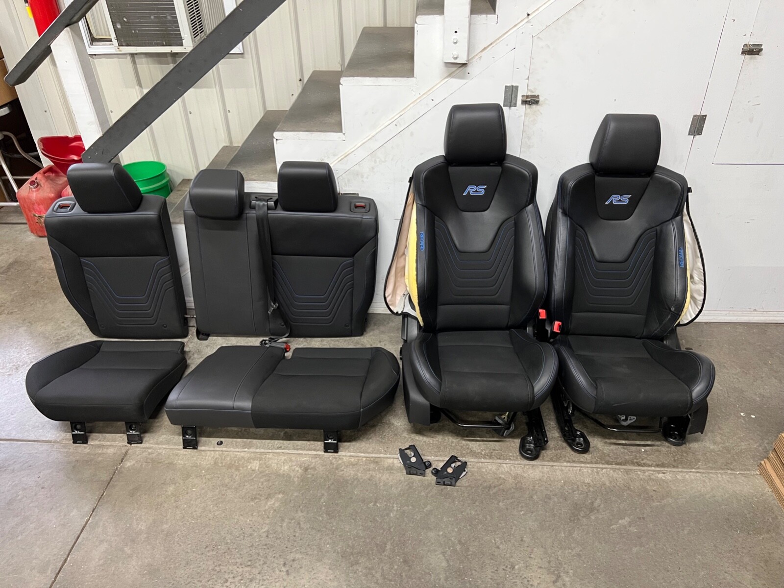 2016 2018 Ford Focus RS Black Blue Leather Recaro Seats Front Rear OEM