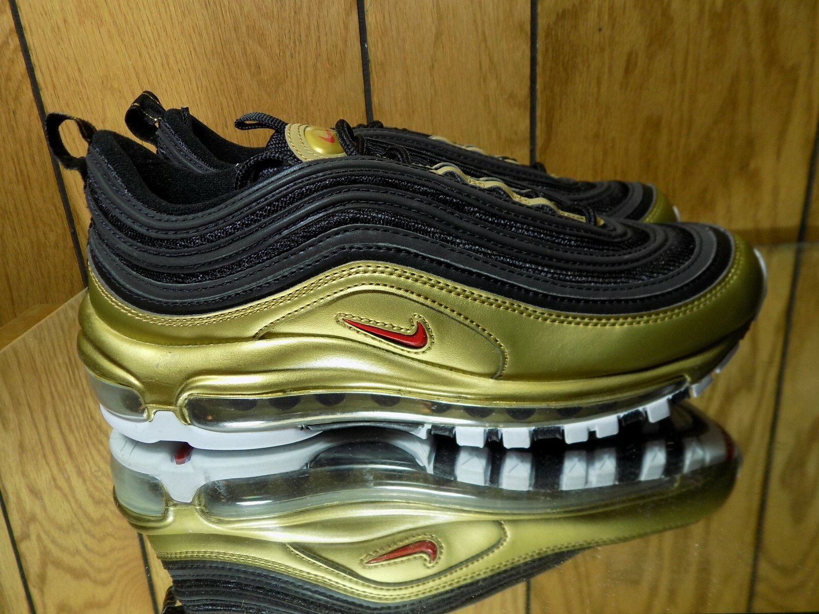 新品Nike Air Max QS_AIR MAX 97 26cm/GLD New Nike Air Max 97 QS Black Red Metallic Gold Men's SZ 6