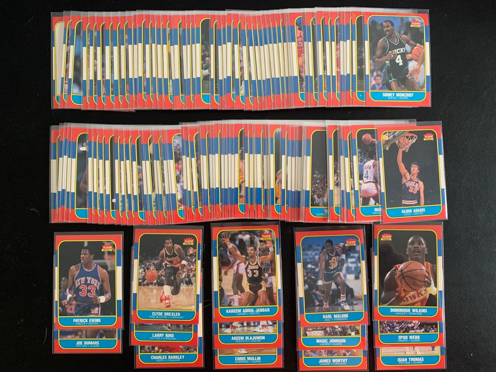 1986 Fleer Basketball Set 1-132 Olajuwon Barkley RC Bird Magic No Michael Jordan