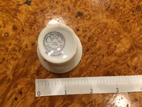 Vintage German Erphila White Miniature Dresden Floral Design Gold Trim Vase