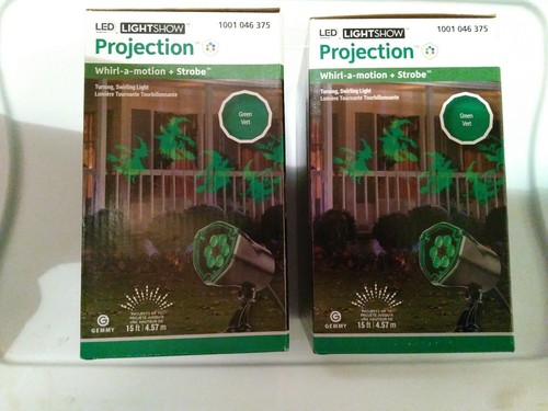 2x Halloween projector green Lightshow witch whirl-a-motion 74338 Gemmy