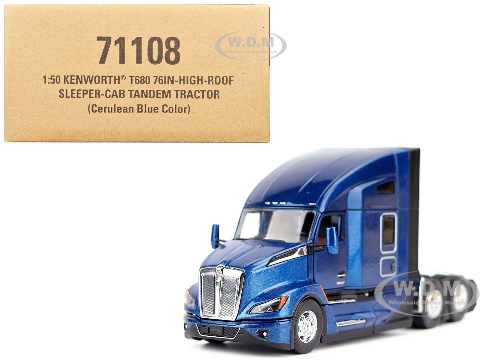KENWORTH T680 TRUCK TRACTOR DEEP CERULEAN BLUE 1/50 BY