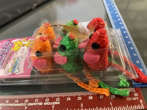 Soleil Pet's World Sisal cat toys & catnip toy, Knitted Mice lot of 5 NEW