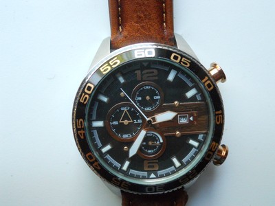 Men's Fossil chronograph Brown leather band watch.Ch- 2559